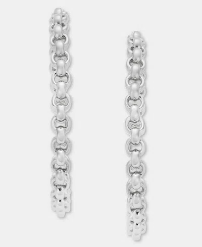 Ralph Lauren Gold-tone 40mm Chain Hoop Earrings In Silver