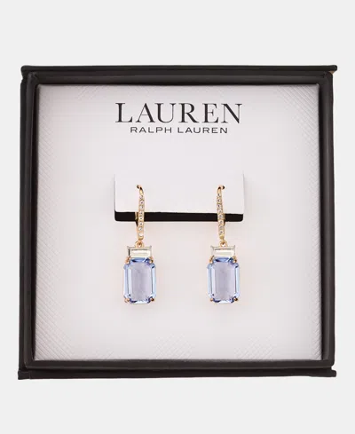 Ralph Lauren Gold-tone Boxed Blue Stone Drop Earrings