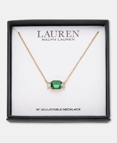Ralph Lauren Gold-tone Boxed Blue Stone Pendant Necklace