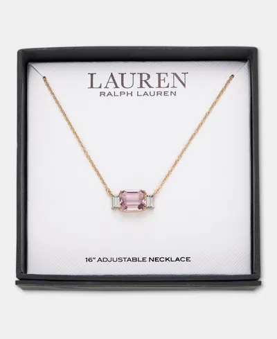 Ralph Lauren Gold-tone Boxed Blue Stone Pendant Necklace