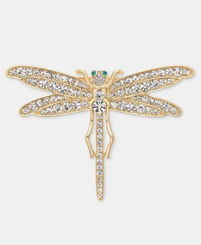 Ralph Lauren Gold-tone Boxed Crystal Dragonfly Pin