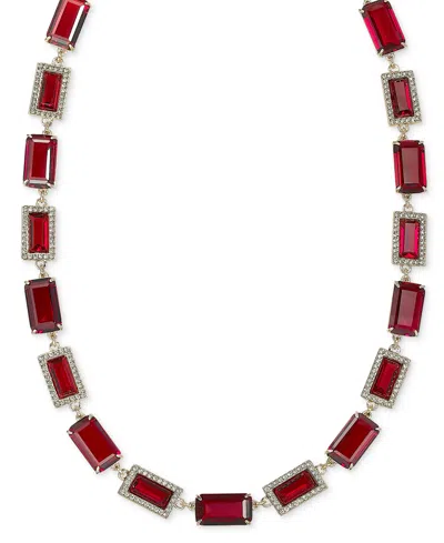 Ralph Lauren Gold-tone Crystal Baguette Collar Necklace, 17" In Multi