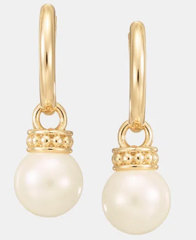 Ralph Lauren Gold-tone Glass Pearl Drop Huggie Earrings