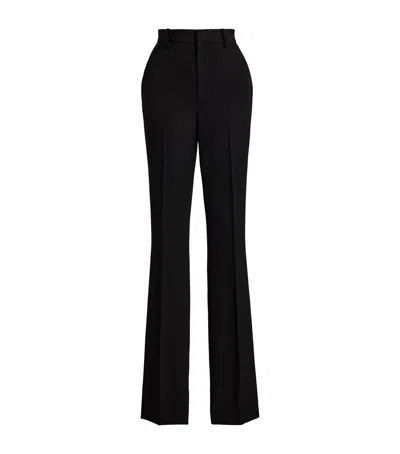 Ralph Lauren Grain De Poudre Wrigley Trousers In Black