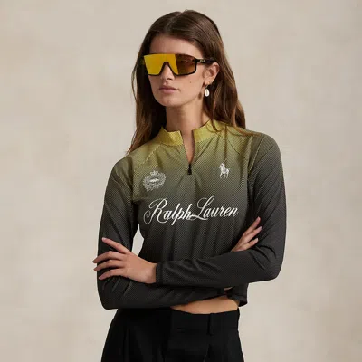 Ralph Lauren Graphic Cropped Quarter-zip In Green