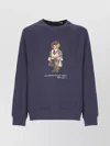 Ralph Lauren Graphic Print Cotton Hoodie In Blue