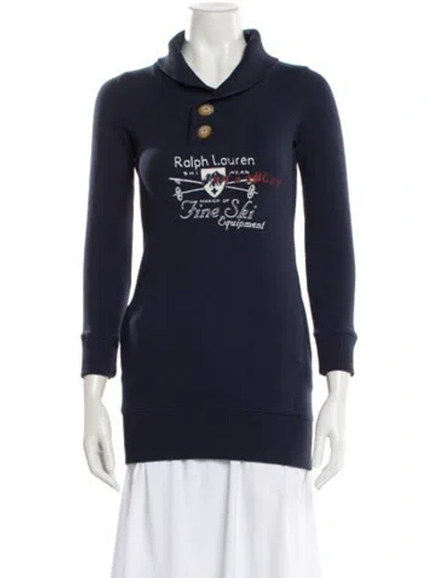 Pre-owned Ralph Lauren Graphic Print Long Sleeve Sweatshirt In Blue