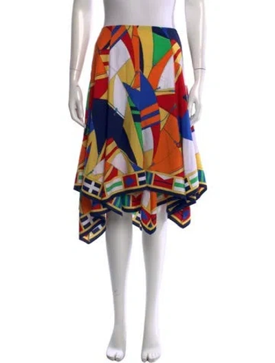 Pre-owned Ralph Lauren Graphic Print Midi Length Skirt In Multi
