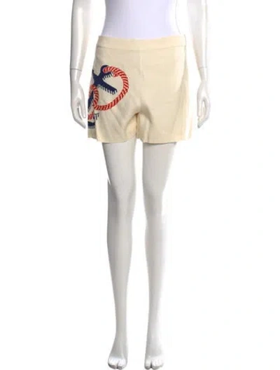 Pre-owned Ralph Lauren Graphic Print Mini Shorts In Neutral