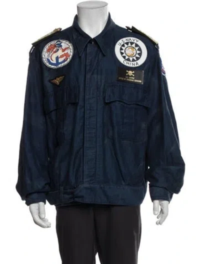 Pre-owned Ralph Lauren Graphic Print Parka In Blue