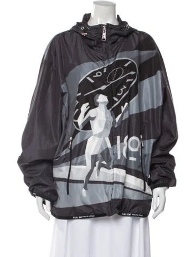 Pre-owned Ralph Lauren Graphic Print Performance Jacket In Gray