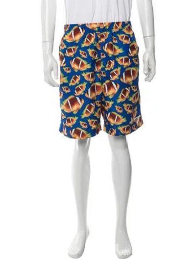 Pre-owned Ralph Lauren Graphic Print Swim Trunks In Blue