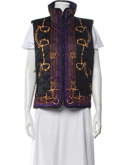 Pre-owned Ralph Lauren Graphic Print Vest W/ Tags In Blue