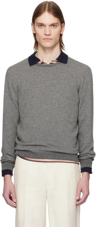 Ralph Lauren Gray Micropattern Sweater In Grey Multi