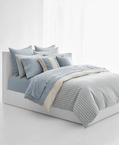 Ralph Lauren Graydon Bold Stripe Comforter, Full/queen In Dune And Chambray