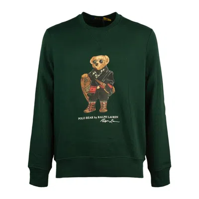 Ralph Lauren Sweatshirt With Teddy Bear Print In Green
