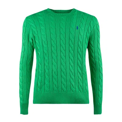 Polo Ralph Lauren Ralph Lauren Green Braided Cotton Sweater