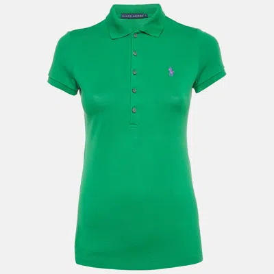 Pre-owned Ralph Lauren Green Logo Embroidered Cotton Polo T-shirt S