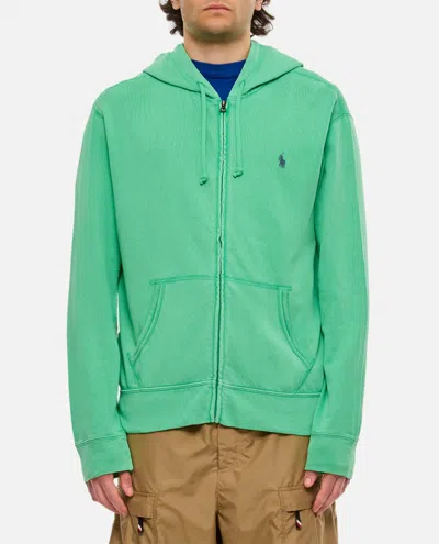 Polo Ralph Lauren Green Logo Hoodie In Multicolor