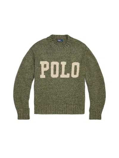 Ralph Lauren Green Logo Intarsia-knit Sweater