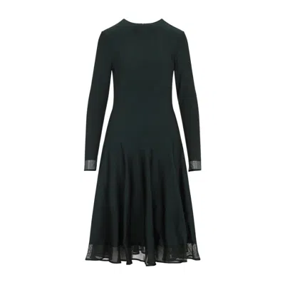 RALPH LAUREN GREEN ROUND-NECK DRESS