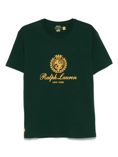 Ralph Lauren Green Round Neck Logo Print T-shirt