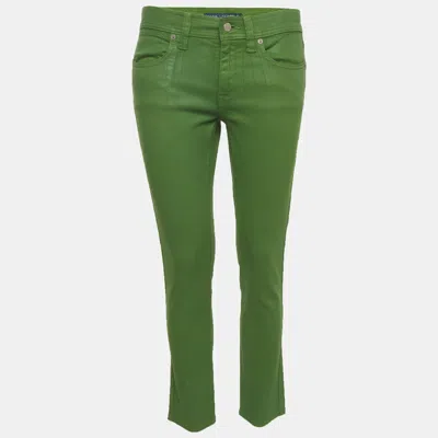 Pre-owned Ralph Lauren Green Stretch Denim Skinny Jeans M/waist 30"