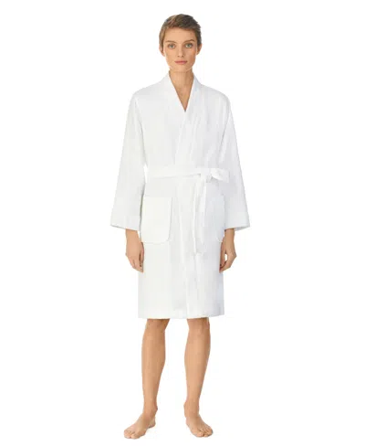 Ralph Lauren Greenwich Woven Terry Bath Robe In White