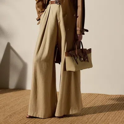 Polo Ralph Lauren Greer Silk-linen Twill Pleated Pant In Lux Tan
