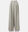 Ralph Lauren Greer Pleated Wool Wide-leg Pants In Gray