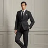 Ralph Lauren Kent Hand-tailored Plaid Cashmere Suit In Black