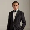 Ralph Lauren Gregory Hand-tailored Paisley Jacket In Black
