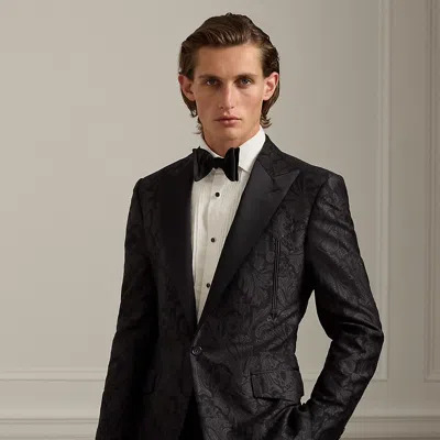 Ralph Lauren Gregory Hand-tailored Paisley Jacket In Black
