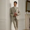 Ralph Lauren Gregory Hand-tailored Plaid Suit Trouser In Gray