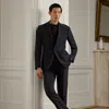 Ralph Lauren Gregory Hand-tailored Silk-linen Trouser In Black
