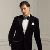 Ralph Lauren Gregory Hand-tailored Velvet Jacket In Black