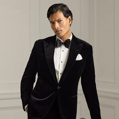 Ralph Lauren Gregory Hand-tailored Velvet Jacket In Black