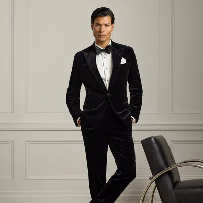 Ralph Lauren Gregory Hand-tailored Velvet Trouser In Blue