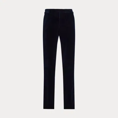 Ralph Lauren Gregory Hand-tailored Velvet Trouser In Blue