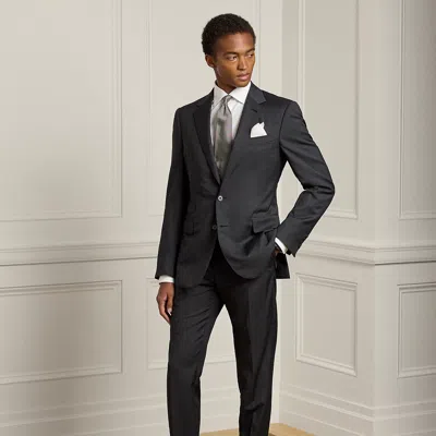 Ralph Lauren Gregory Hand-tailored Wool Serge Suit In Charcoal In Gray