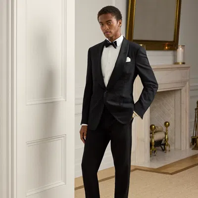 Ralph Lauren Gregory Hand-tailored Wool Shawl Tuxedo In Black