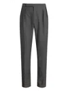 Ralph Lauren Gregory Pleated Flannel Trousers In Gray