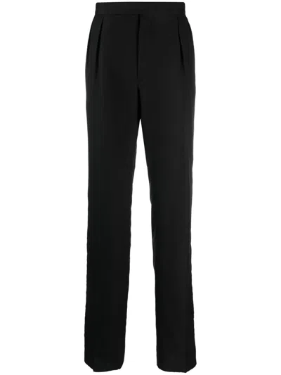 Ralph Lauren Gregory Straight-leg Tailored Trousers In Black