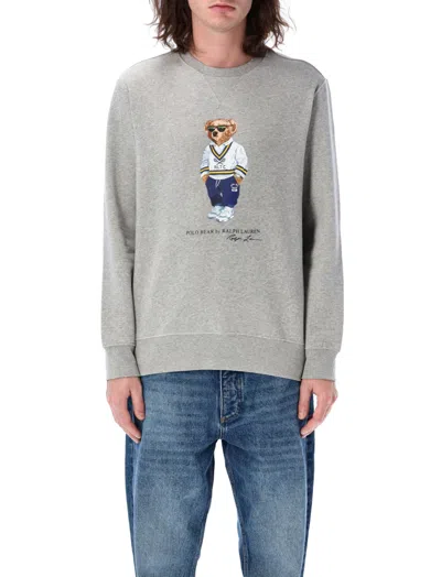 Ralph Lauren Grey Bear Sweatshirt In Gray