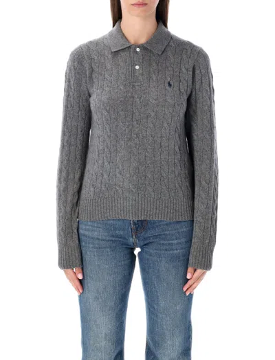 Ralph Lauren Grey Cable-knit Sweater In Gray