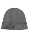 Polo Ralph Lauren Grey Logo Beanie Hat In Grey