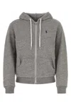 Polo Ralph Lauren Grey Zip-up Sweatshirt In Cotton Blend In Grey