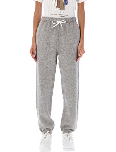 Ralph Lauren Grey Pony-embroidered Trousers In Gray