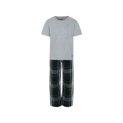 Polo Ralph Lauren Kids' Grey Pyjamas For Boy With Horse In Multicolor