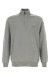 Ralph Lauren High Neck Long Sleeve Knit Sweater In Gray